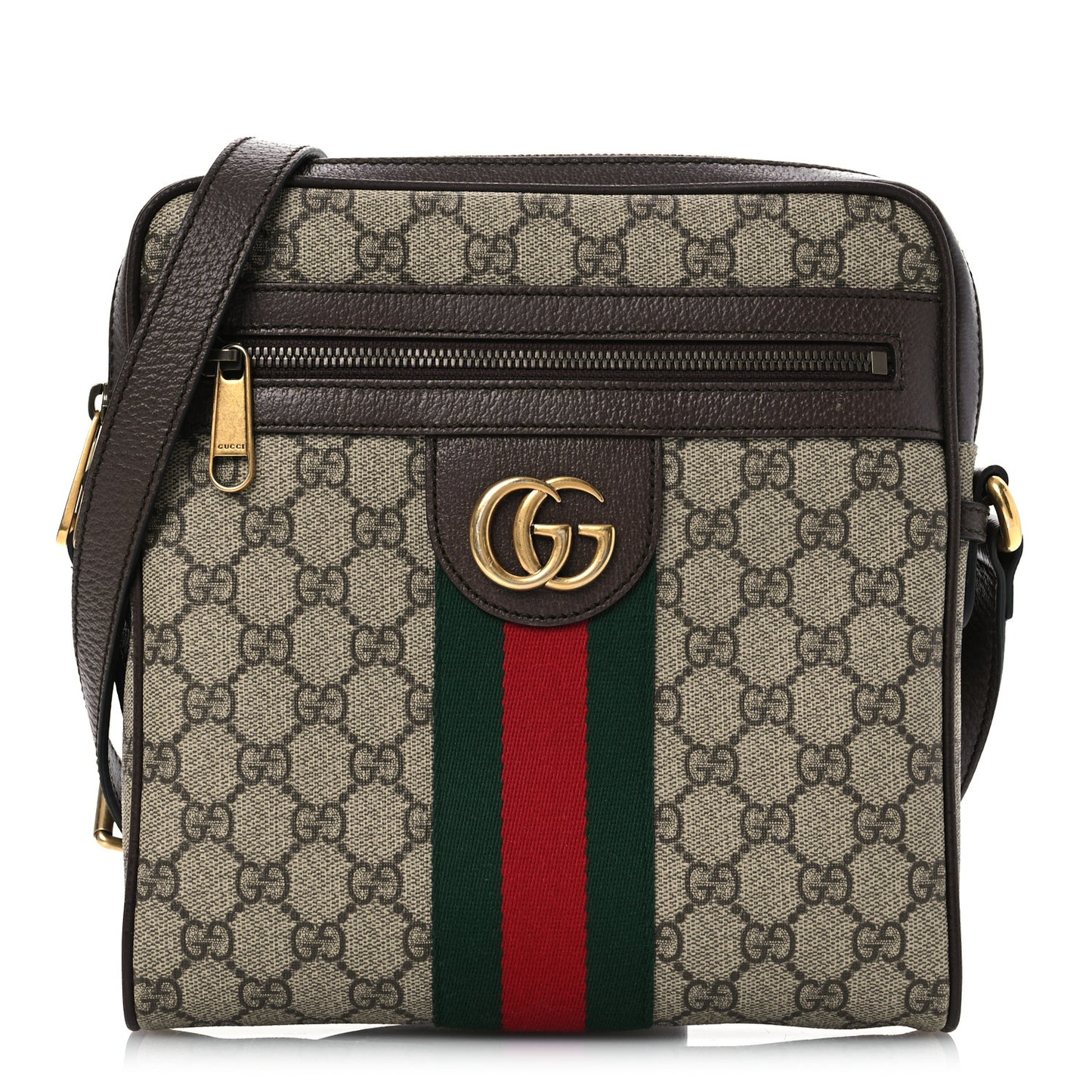 GG Supreme Monogram Web Small Ophidia Messenger Bag Brown