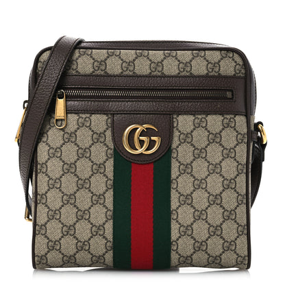Gucci GG Supreme Monogram Web Small Ophidia Messenger Bag Brown 1 of 17