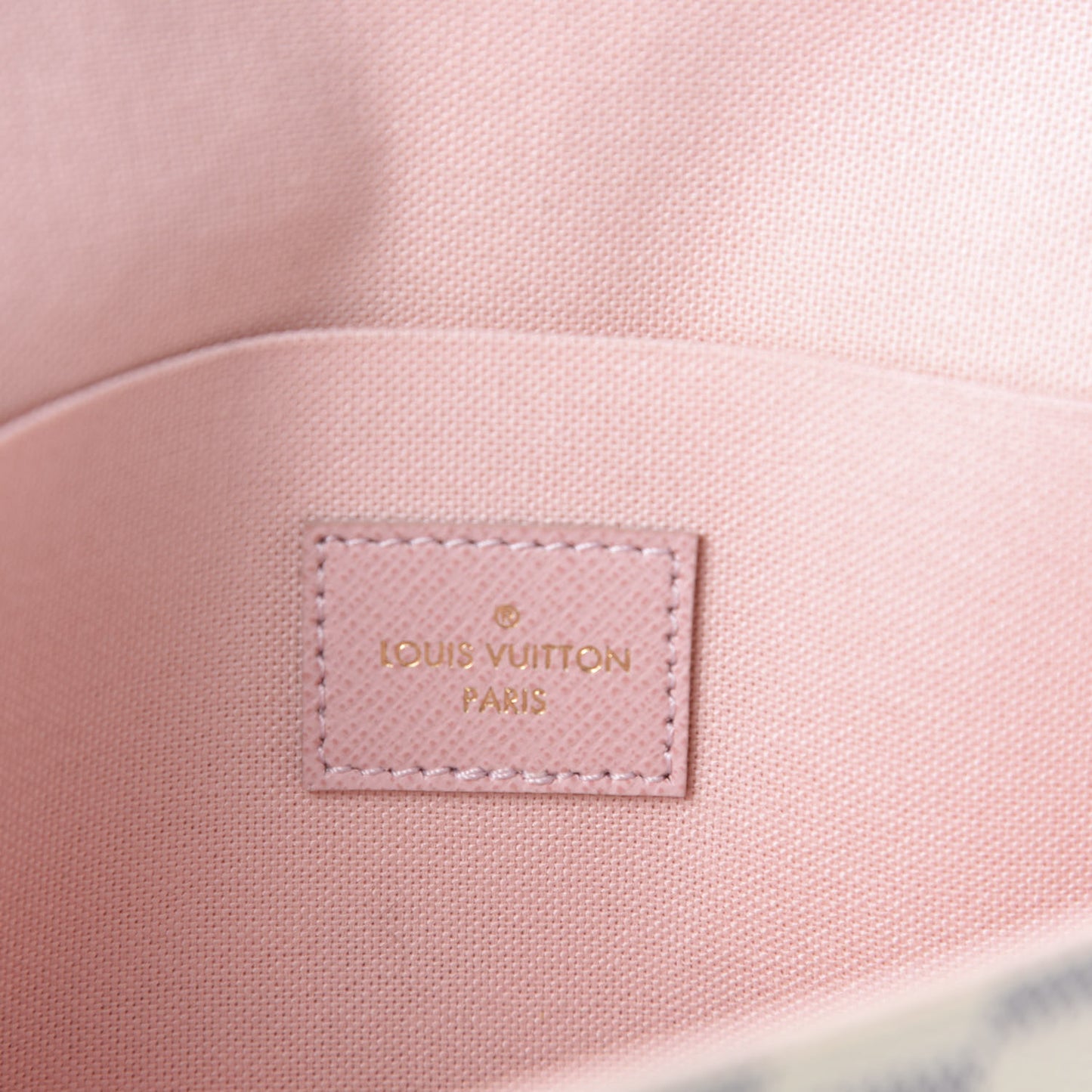 Damier Azur Pochette Felicie Chain Wallet Rose Ballerine
