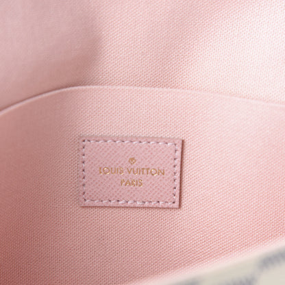 Louis Vuitton Damier Azur Pochette Felicie Chain Wallet Rose Ballerine 10 of 14