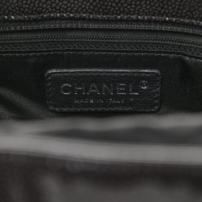 Chanel Glazed Caviar Quilted Diamond Shine Small Tote Black 8 of 11