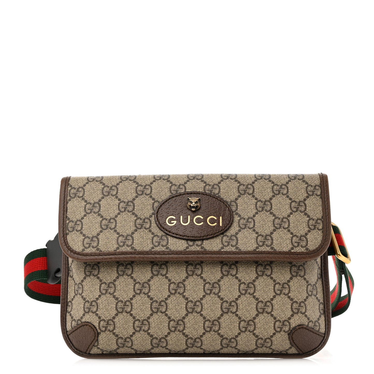 GG Supreme Monogram Neo Vintage Web Belt Bag Brown