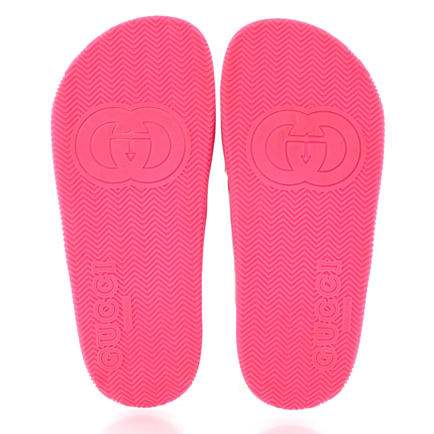 Gucci Rubber Web Womens Criss Cross Slide Sandals 38 Coral New Shamarock 5 of 8