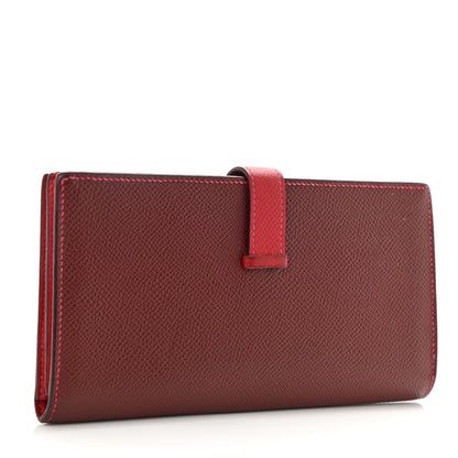 Hermes Epsom Bi-Color Bearn Gusset Wallet Rouge H Rouge Casaque 3 of 8