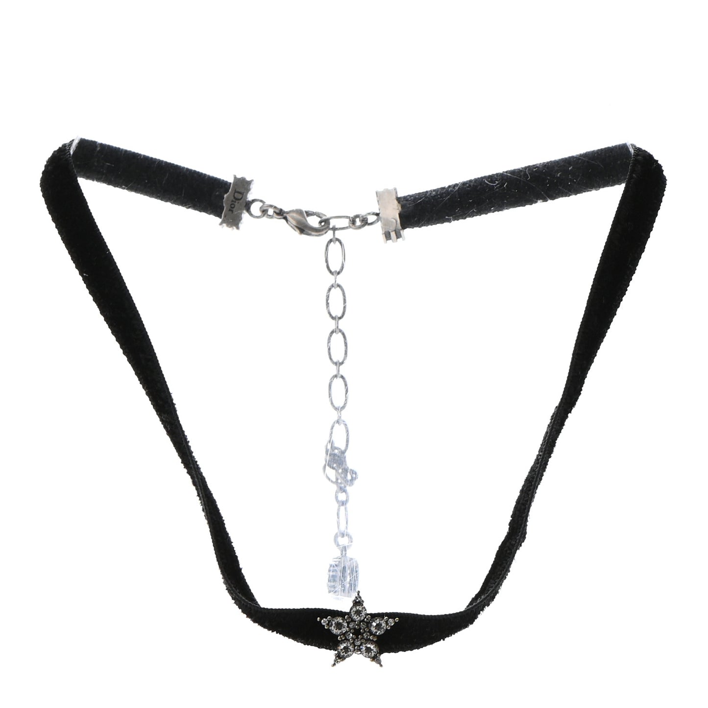 Velvet Crystal Star Choker Necklace Black