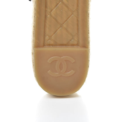 Chanel Lambskin Grosgrain Quilted CC Chain Espadrille Mules 40 Black 8 of 10