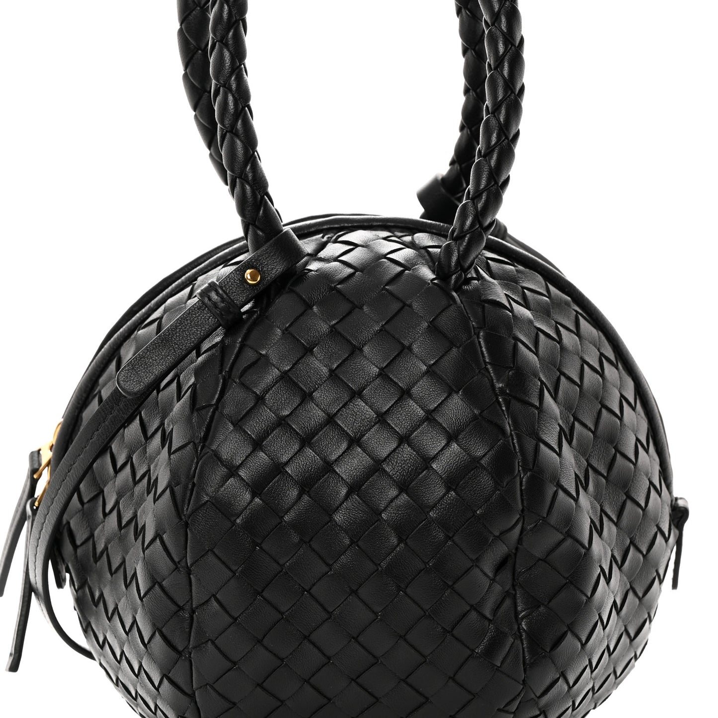 Nappa Intrecciato Mava Top Handle Bag Black