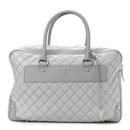 Chanel Vinyl Calfskin Viaggio Travel Bag Light Grey 1 of 11
