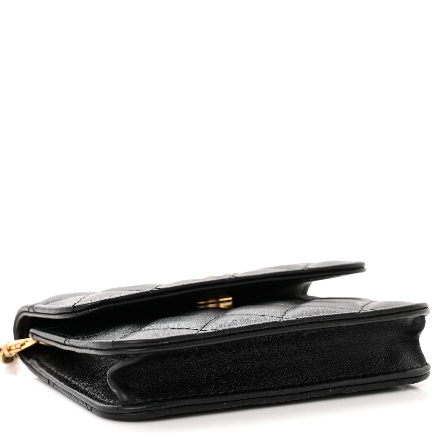 Chanel Lambskin Quilted Pearl Crush Clutch With Chain Black 4 of 12