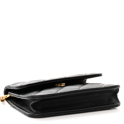 Chanel Lambskin Quilted Pearl Crush Clutch With Chain Black 4 of 12