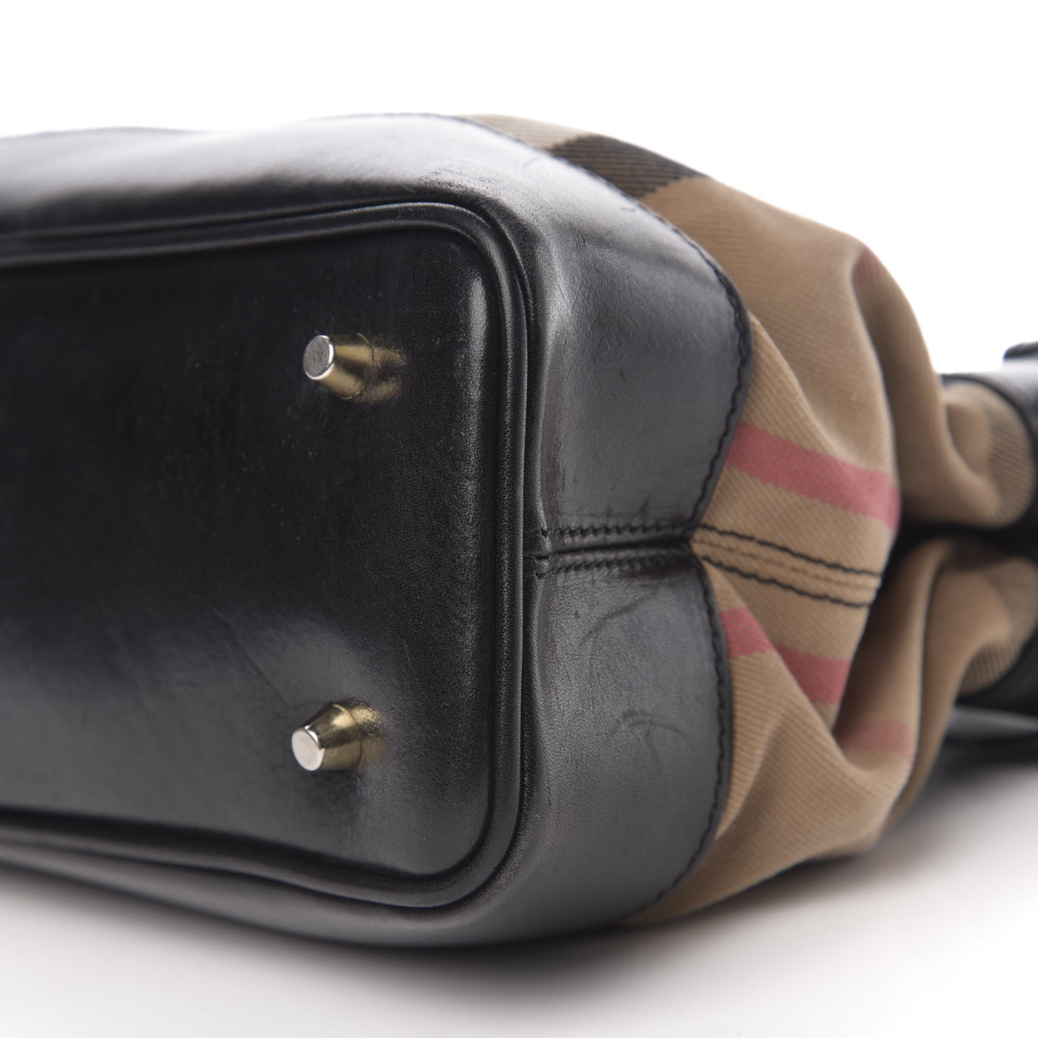 Burberry Canvas House Check Tote Black 12 of 13