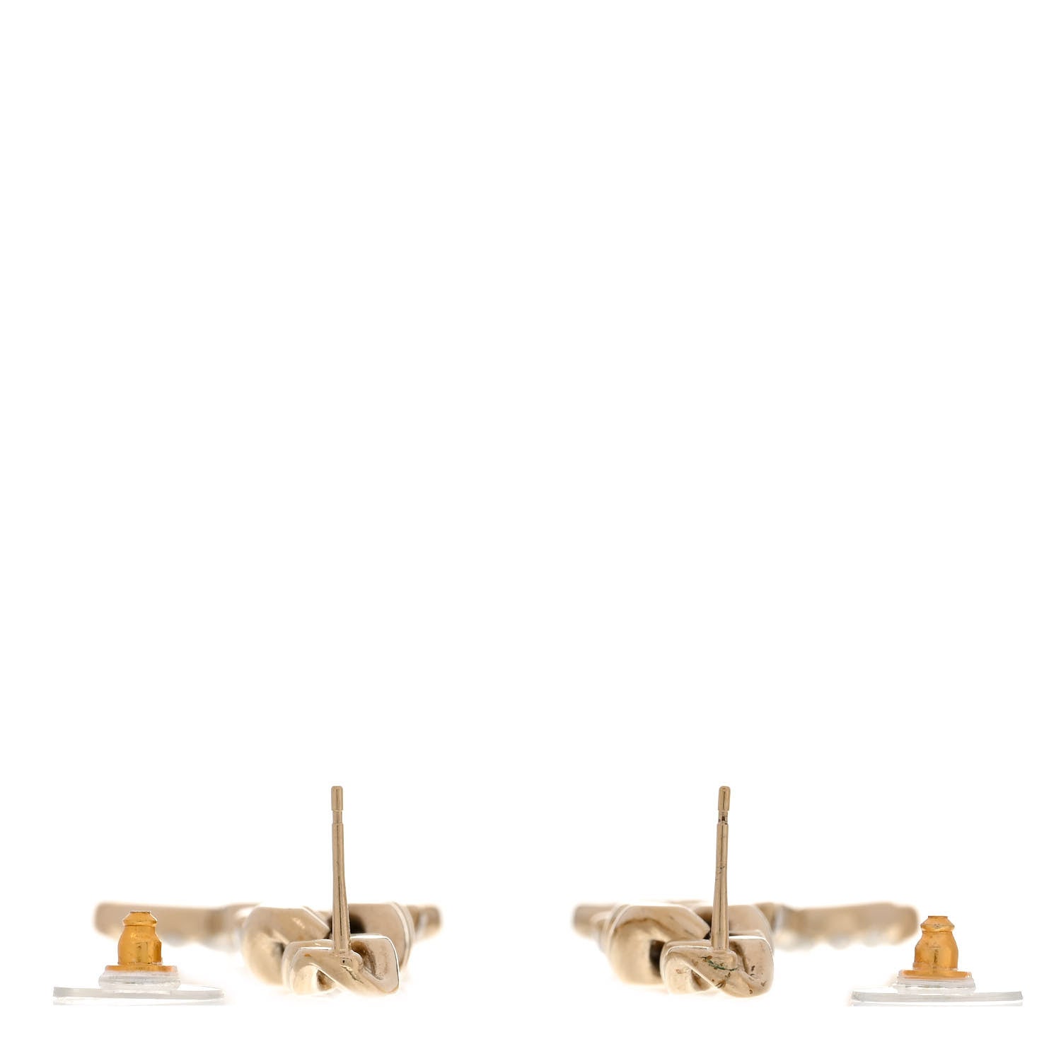 Chanel Pearl Crystal CC Chain Link Drop Earrings Gold 3 of 5