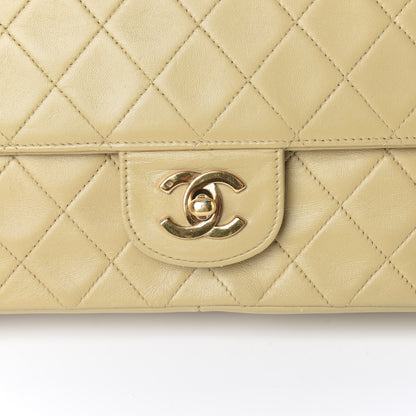 Chanel Lambskin Quilted Medium Double Flap Beige 14 of 14