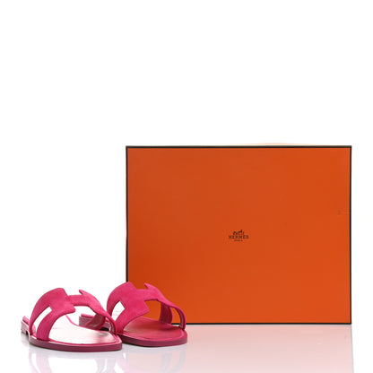 Hermes Suede Goatskin Oran Sandals 35.5 Rose Fuchsia 9 of 9