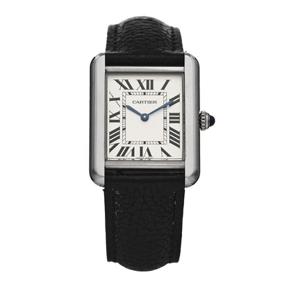 Cartier Stainless Steel Calfskin 24mm Tank Solo Quartz Watch 1 of 4
