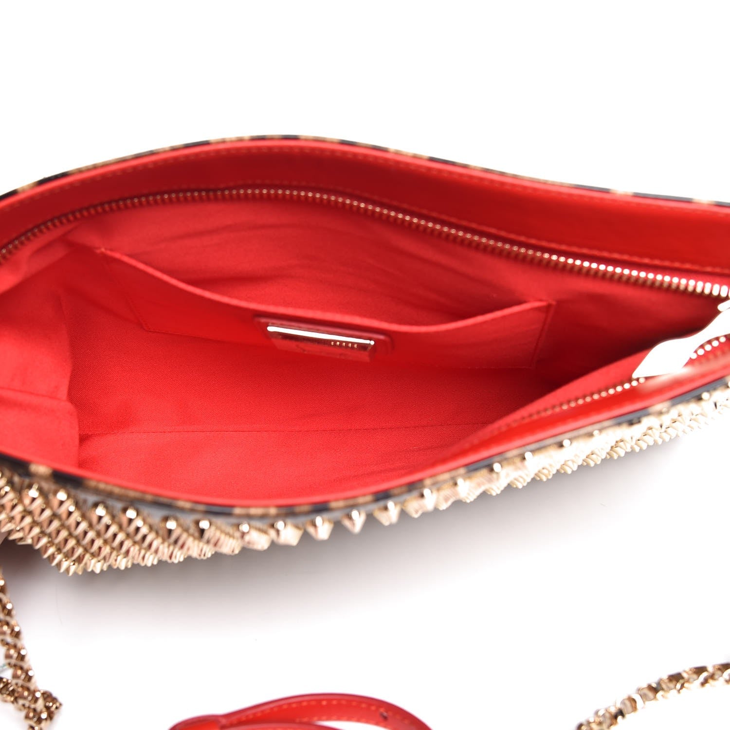 Christian Louboutin Patent Leopard Print Loubiposh Spiked Crossbody Clutch 5 of 7