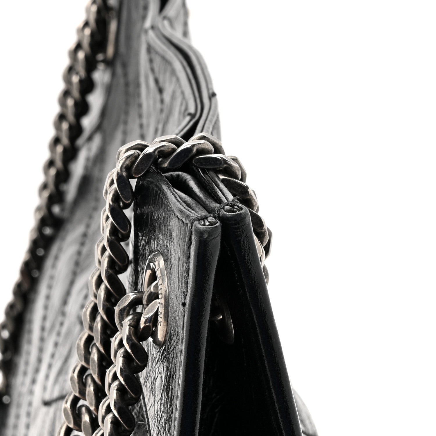Saint Laurent Crinkled Calfskin Matelasse Monogram Medium Niki Shopper Tote Black 13 of 17