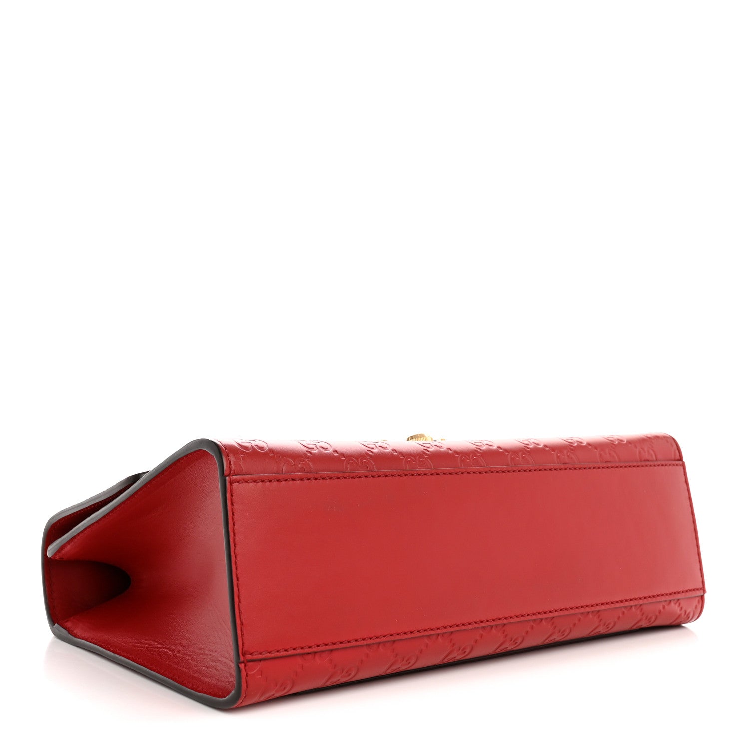 Gucci Guccissima Medium Padlock Shoulder Bag Hibiscus Red 4 of 12