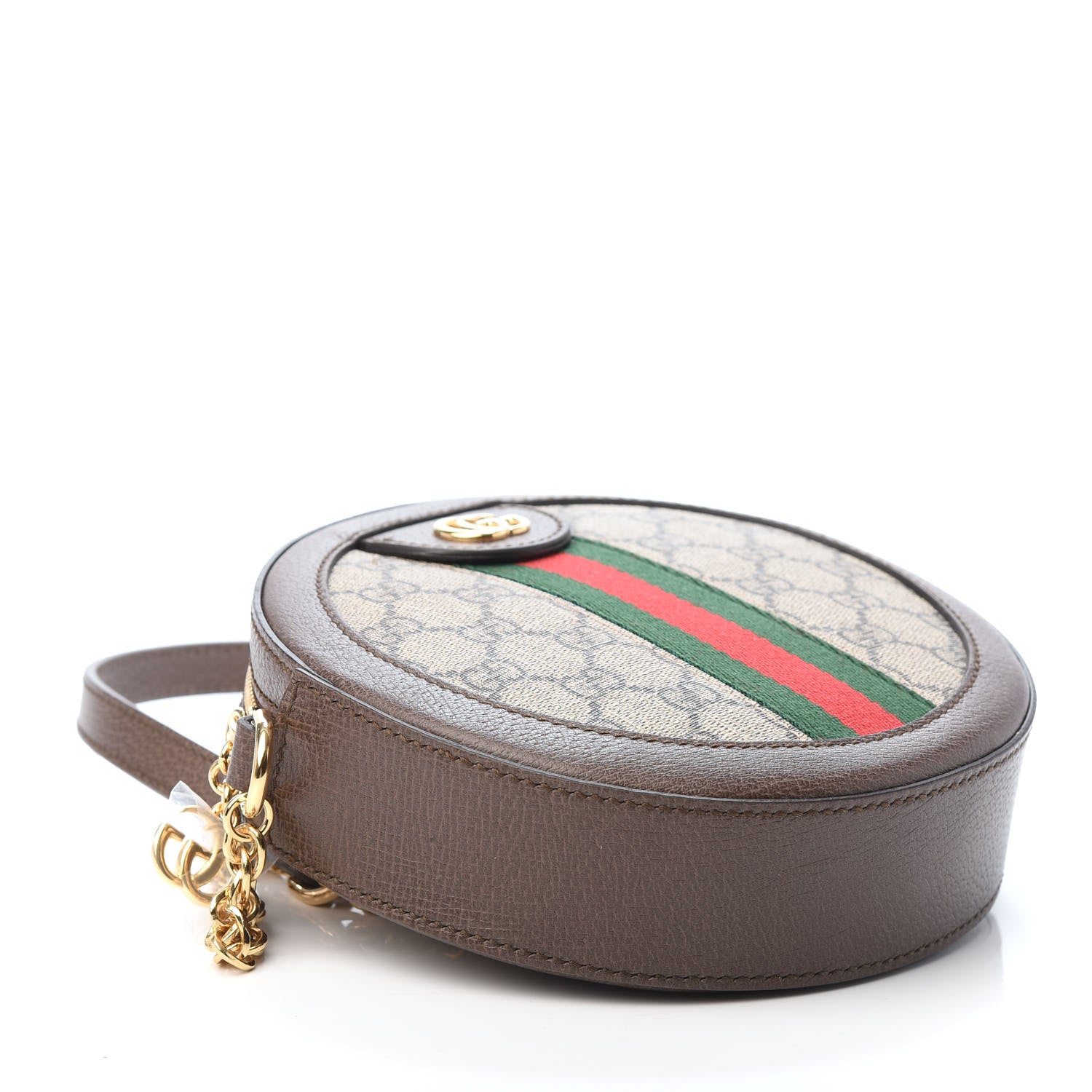Gucci GG Supreme Monogram Web Mini Ophidia Round Shoulder Bag Brown 4 of 9