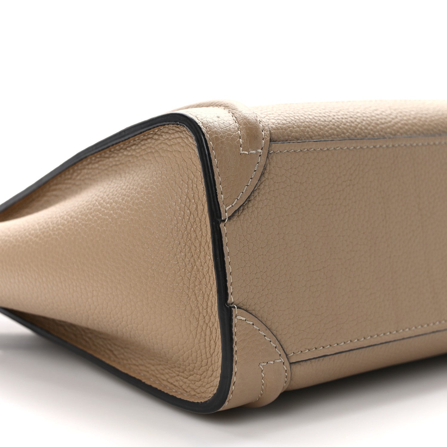 Celine Drummed Calfskin Nano Luggage Dune 9 of 13