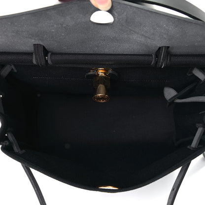 Hermes Military Toile Vache Hunter Herbag Zip PM 31 Black 4 of 5