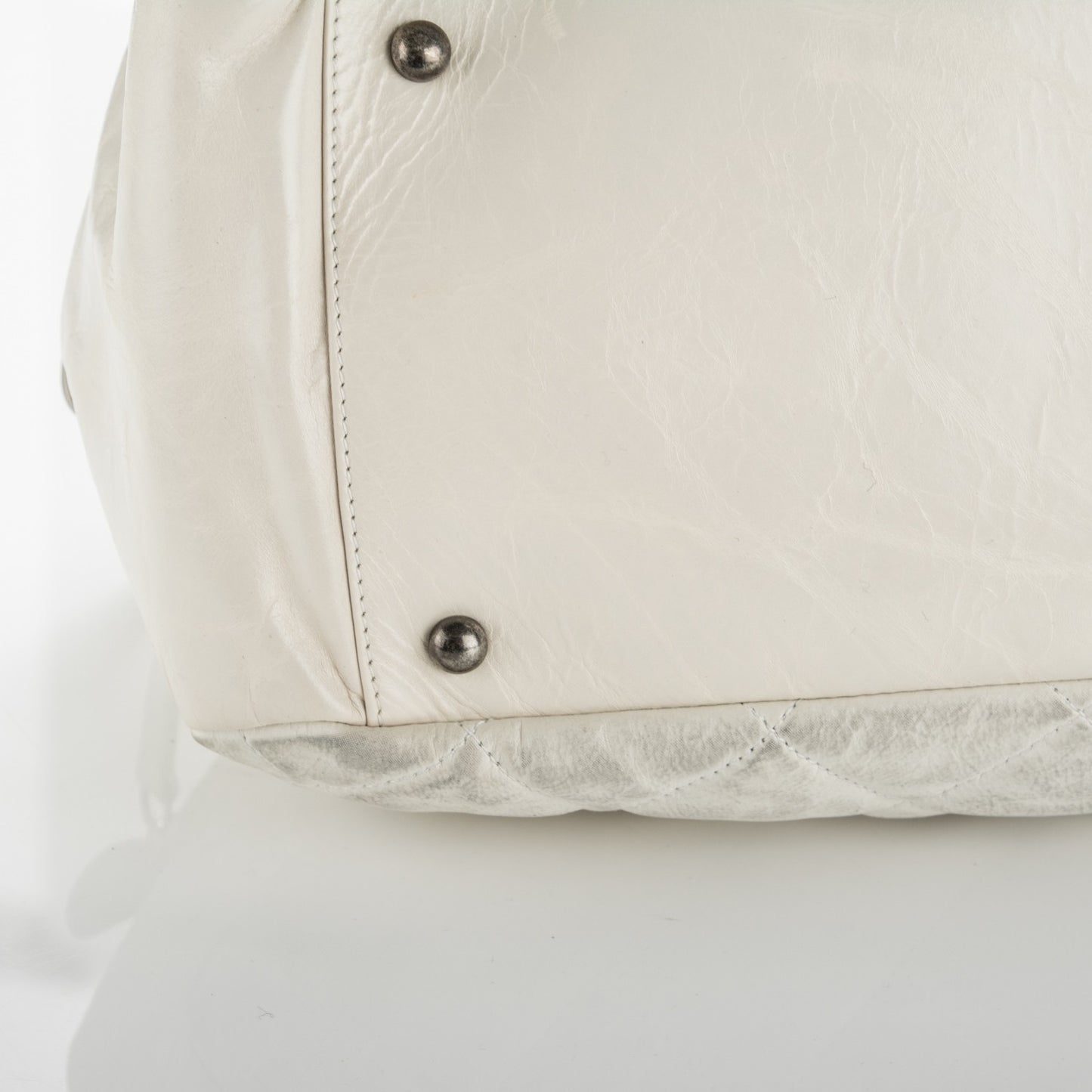 Iridescent Calfskin Small In The Mix Tote White
