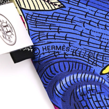 Hermes Silk Tree Of Song Twilly Fuchsia Bleu Rouge 3 of 4