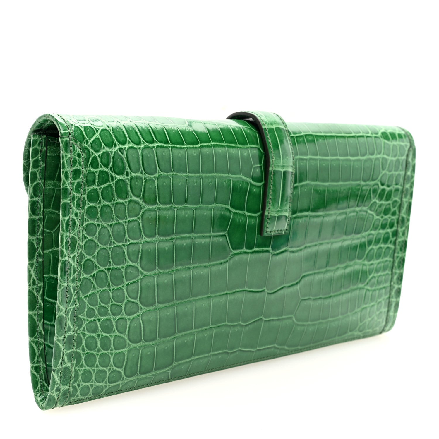 Hermes Shiny Porosus Crocodile Jige Elan 29 Clutch Cactus 3 of 7