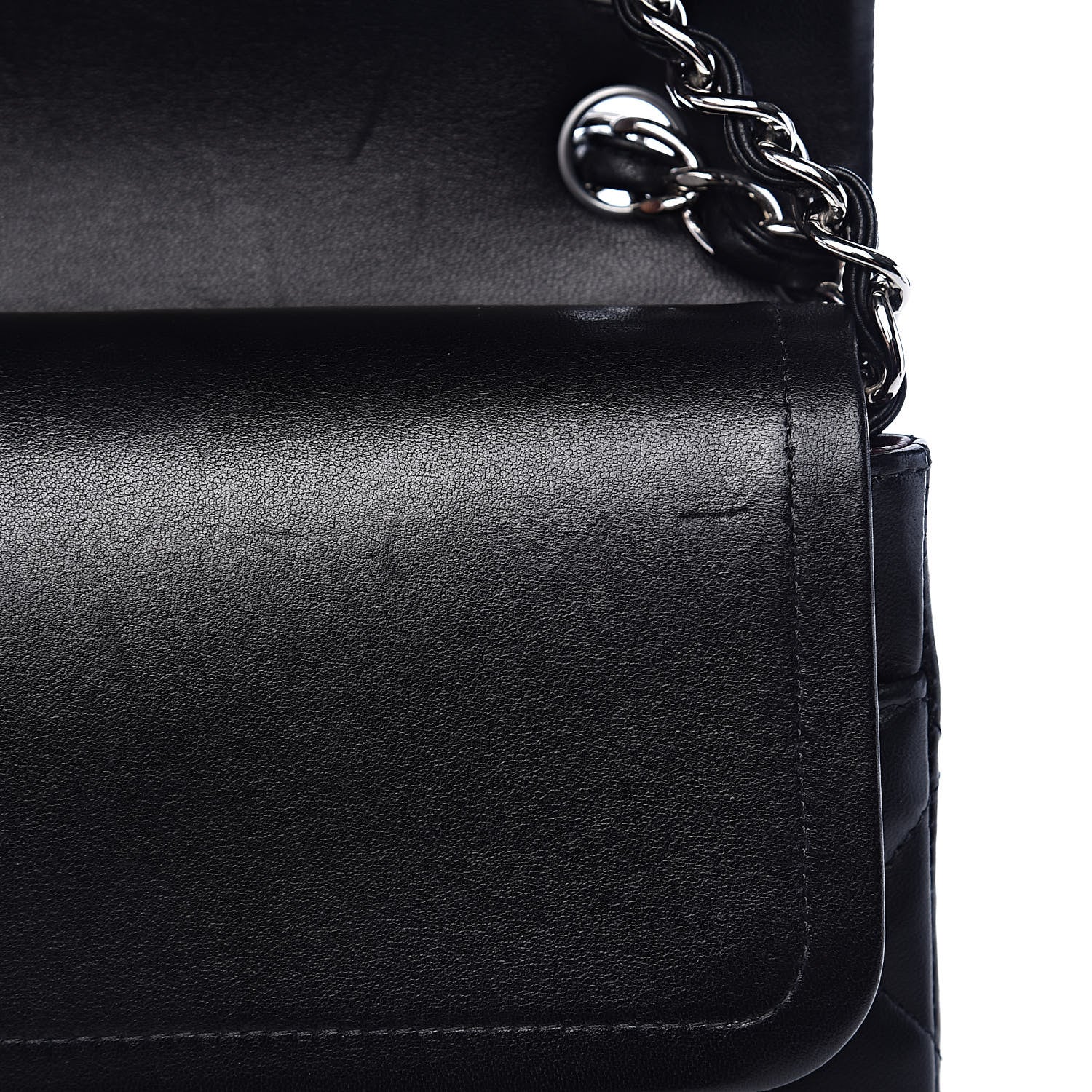Chanel Lambskin Quilted Jumbo Double Flap Black 13 of 17