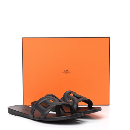 Hermes Rubber Aloha Sandals 41 Black 8 of 8