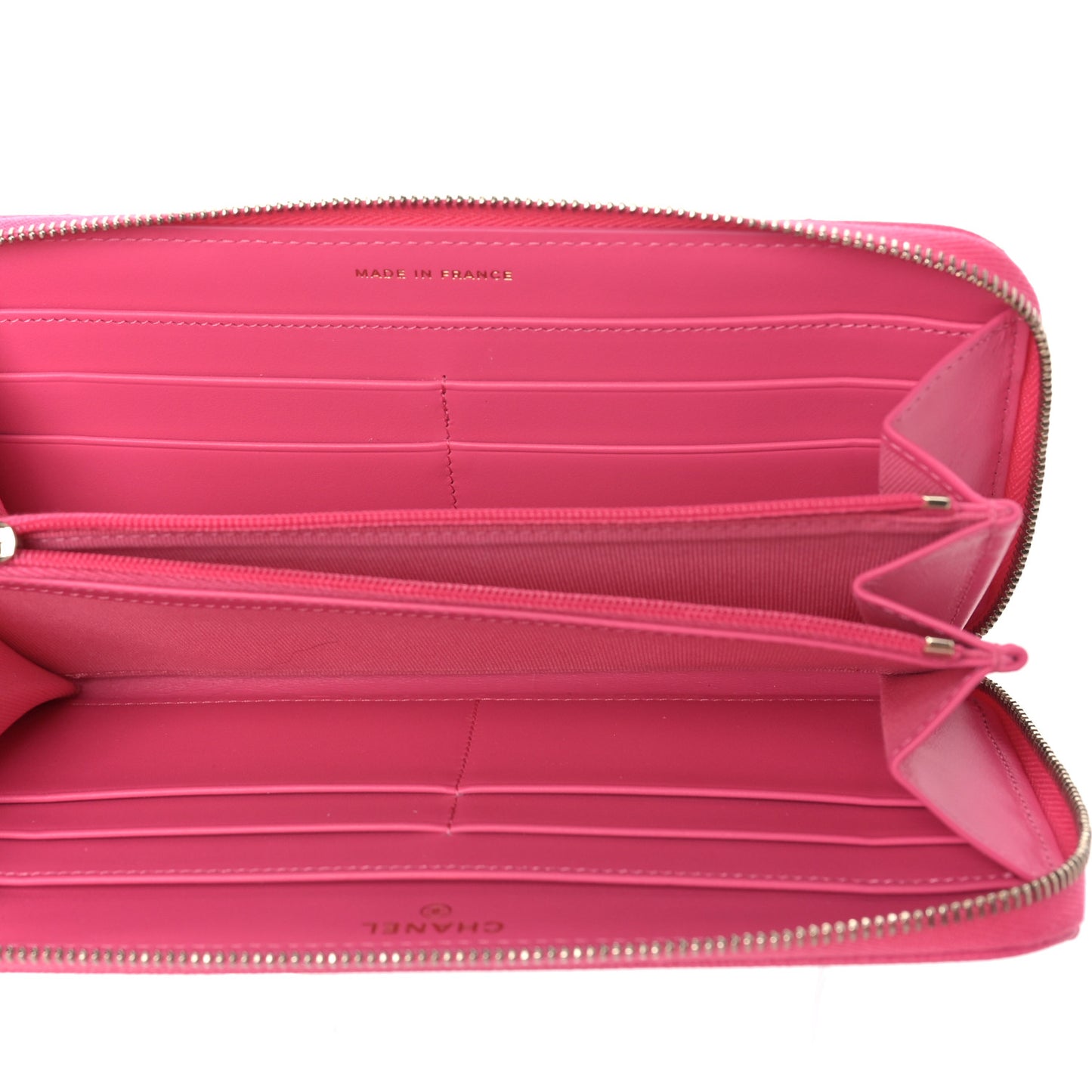 Caviar Quilted Large Gusset Zip Around Wallet Rose