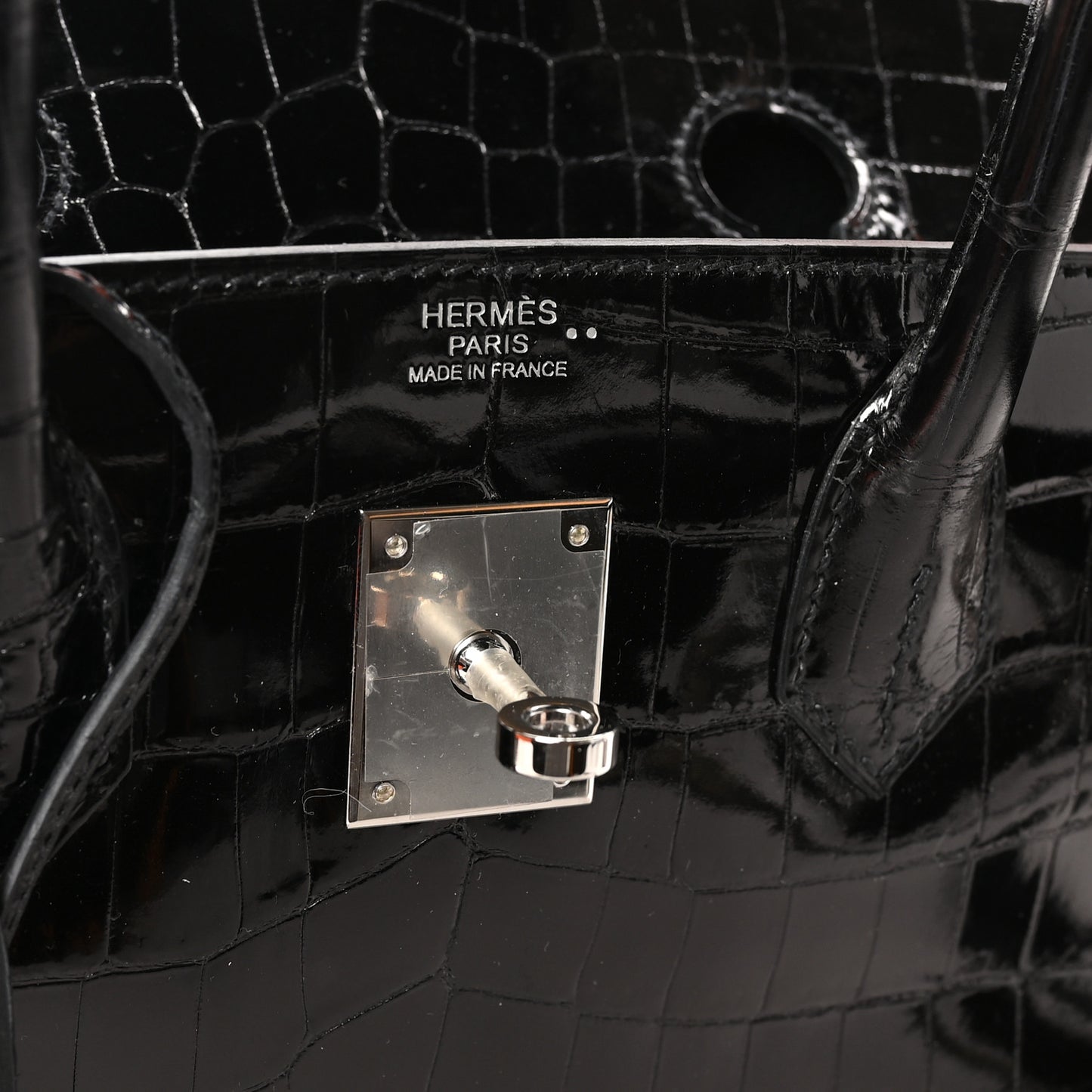 Shiny Niloticus Crocodile Birkin 30 Black