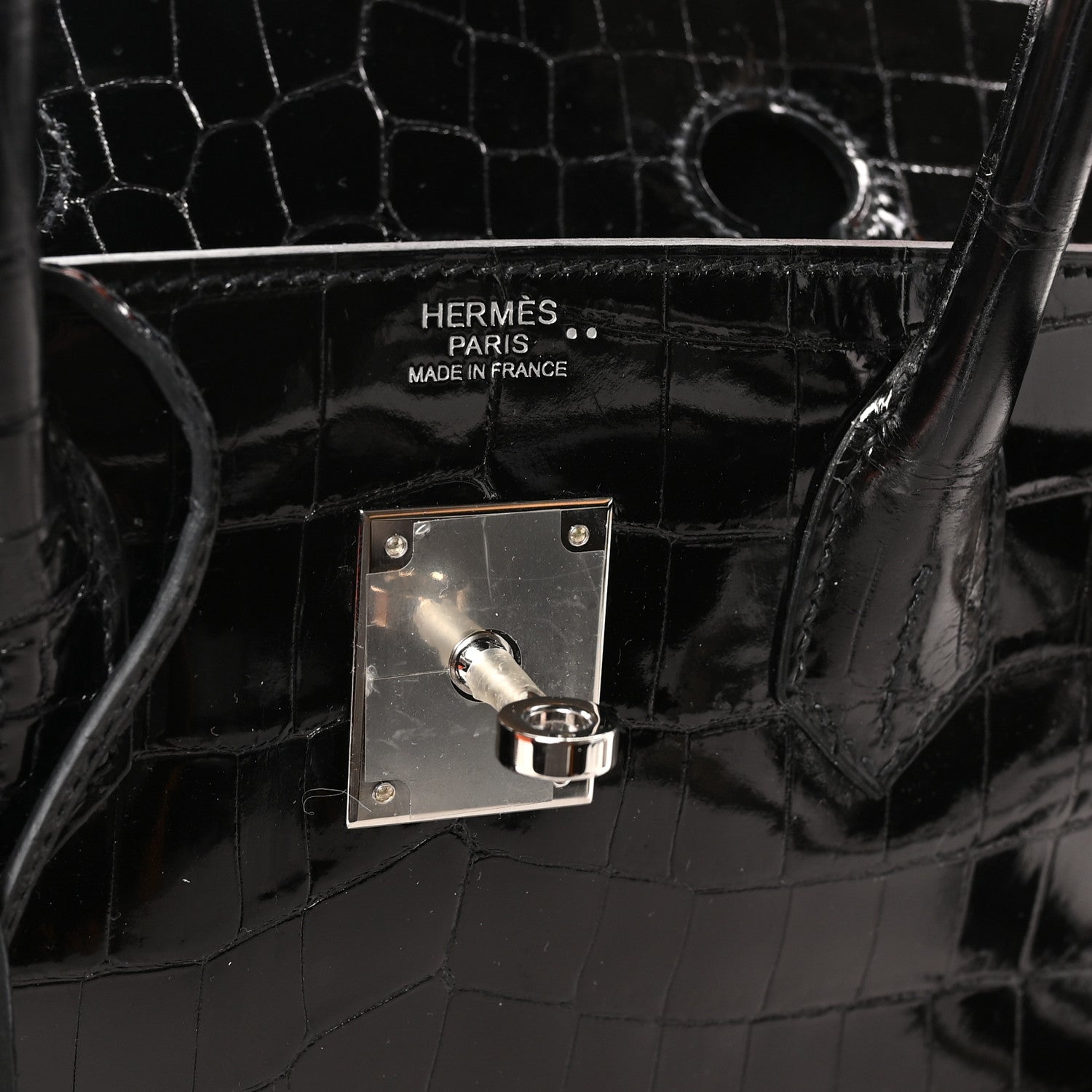 Hermes Shiny Niloticus Crocodile Birkin 30 Black 6 of 11