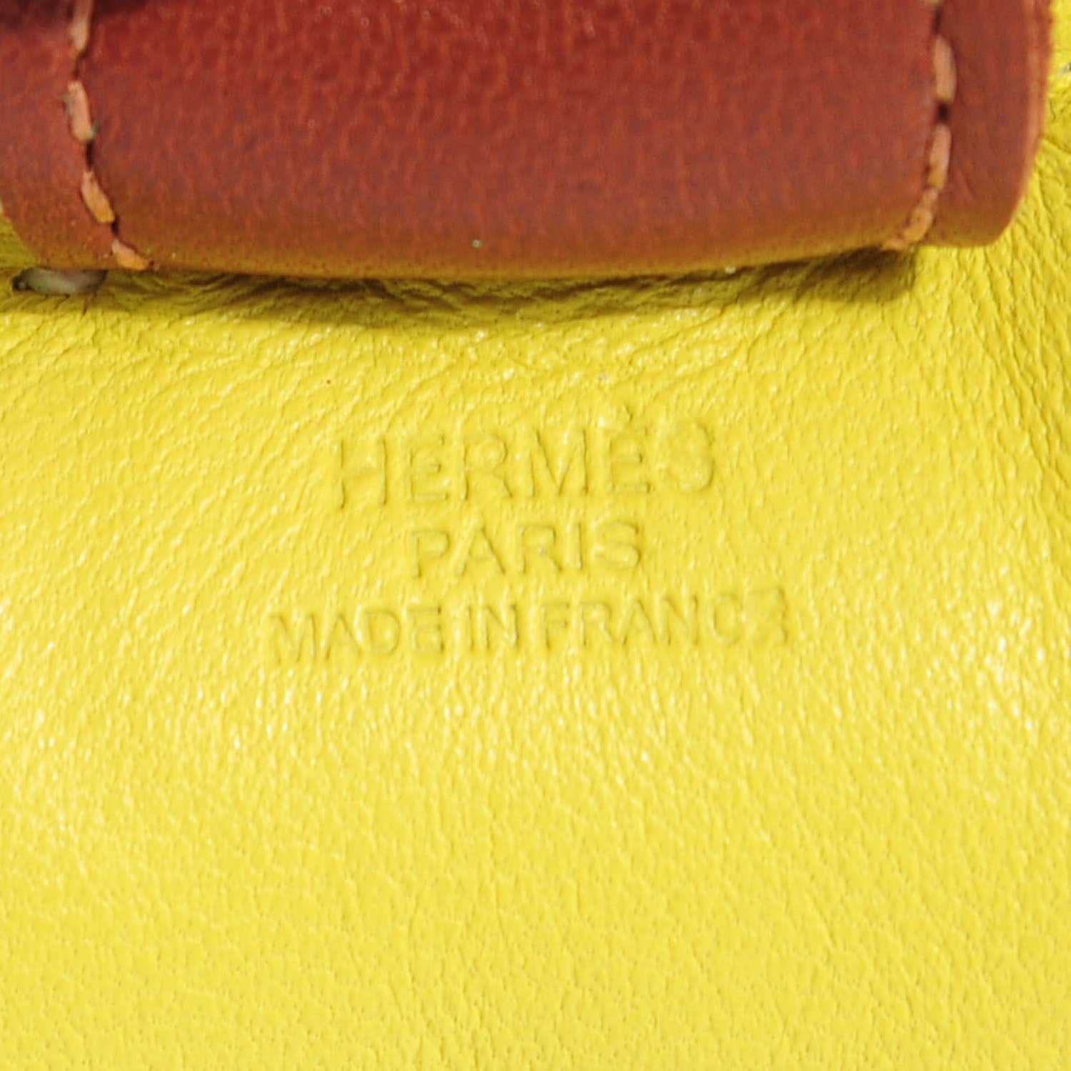 Hermes Milo Lambskin Grigri Rodeo Horse Bag Charm PM Lime Menthe Fauve 4 of 4