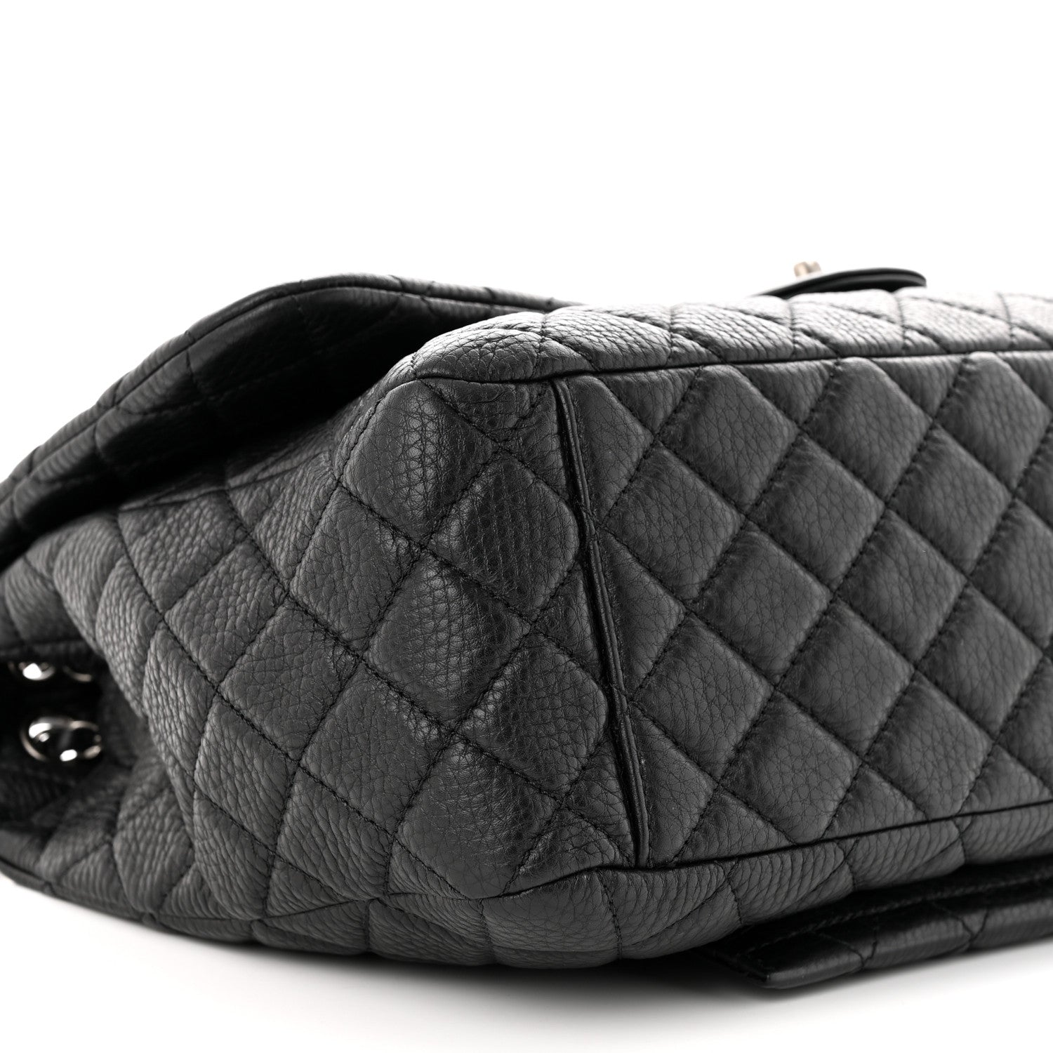 Chanel Grained Calfskin Quilted Small XXL Travel Flap Bag Black 9 of 10