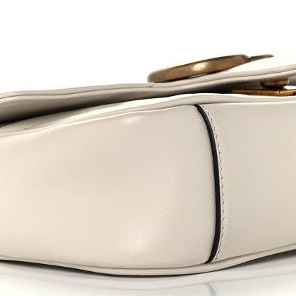 Gucci Calfskin Matelasse Mini GG Marmont Shoulder Bag White 9 of 10