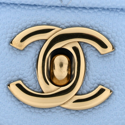 Chanel Caviar Quilted Small Double Flap Light Blue 12 of 13