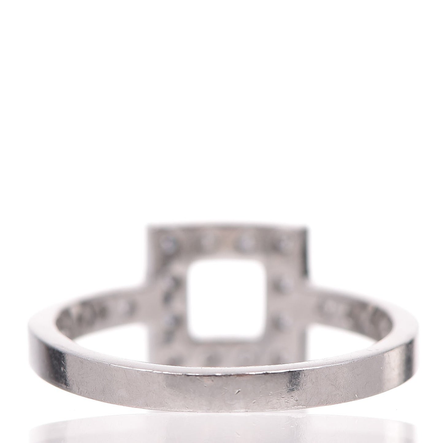 Platinum Diamond Square Ring 49 4.75
