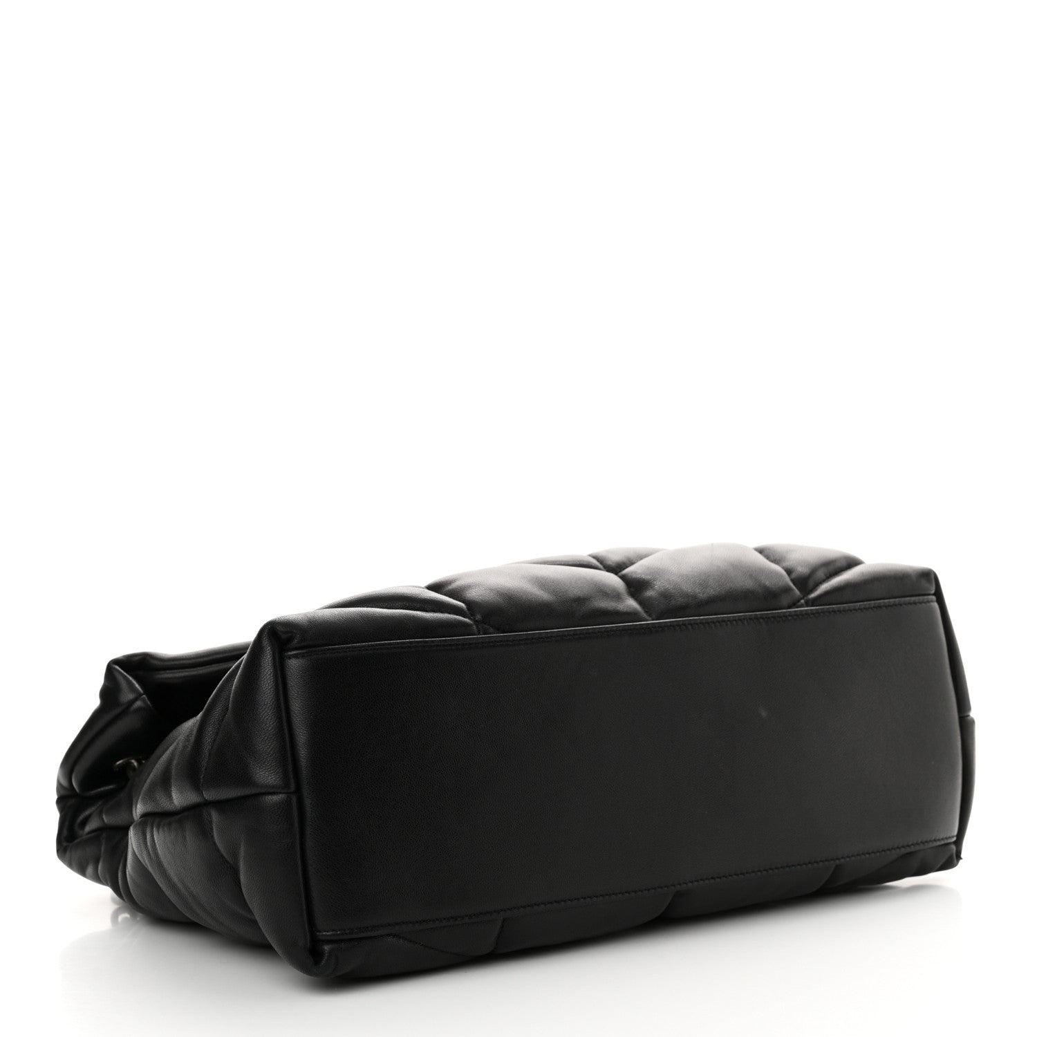 Saint Laurent Lambskin Quilted Medium Loulou Puffer Monogram Chain Satchel Black 4 of 10