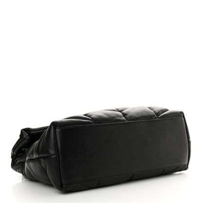 Saint Laurent Lambskin Quilted Medium Loulou Puffer Monogram Chain Satchel Black 4 of 10