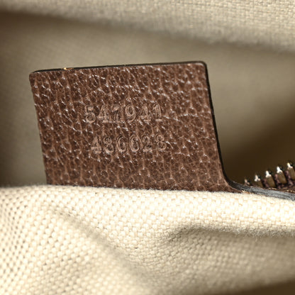 Gucci GG Supreme Monogram Textured Calfskin Web Medium Ophidia Slip Handle Tote Beige Ebony New Acero 7 of 10