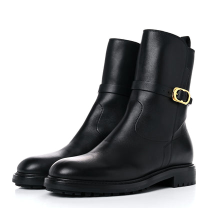 Christian Dior Calfskin Empreinte Ankle Boots 37 Black 3 of 10