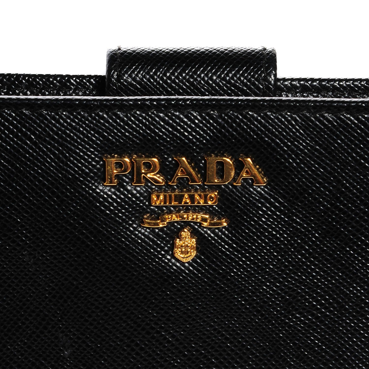 Prada Saffiano Metal Compact Wallet Black 6 of 9