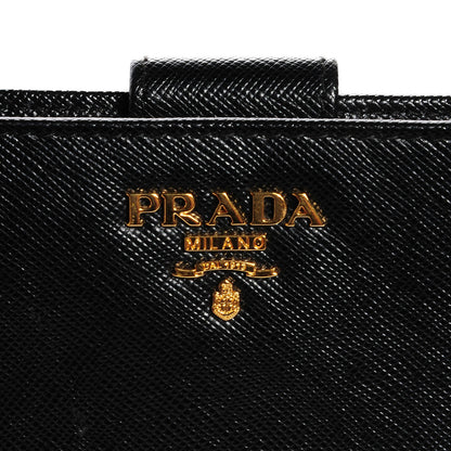 Prada Saffiano Metal Compact Wallet Black 6 of 9