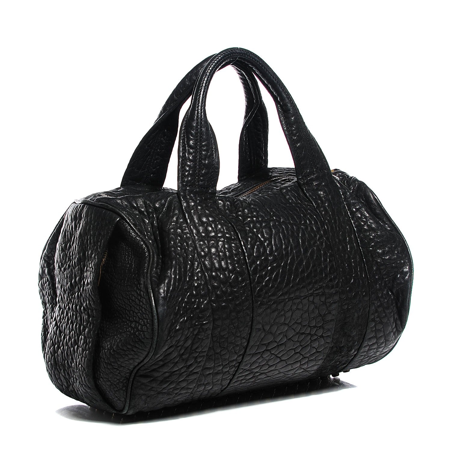 Alexander Wang Pebbled Lambskin Rocco Black Antique Brass Hardware 3 of 6