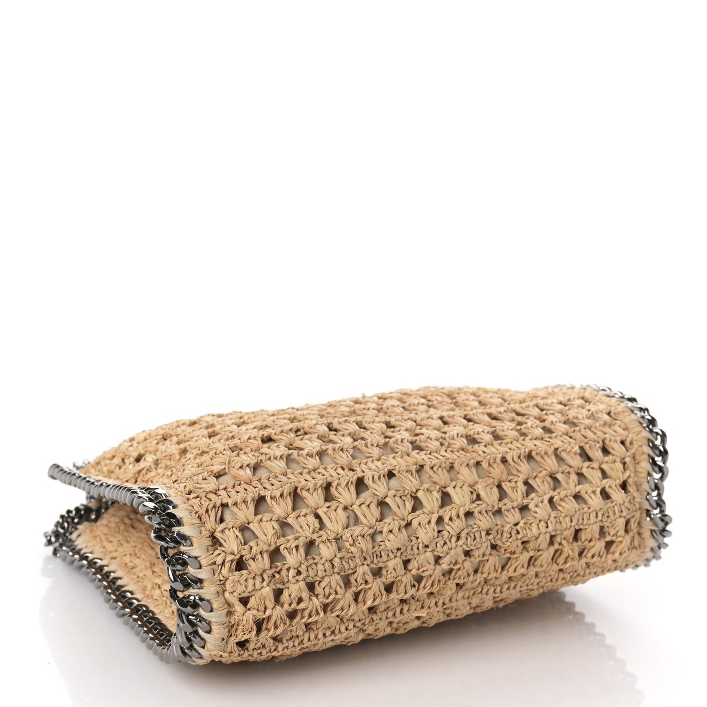 Raffia Mini Falabella Fold Over Tote Natural