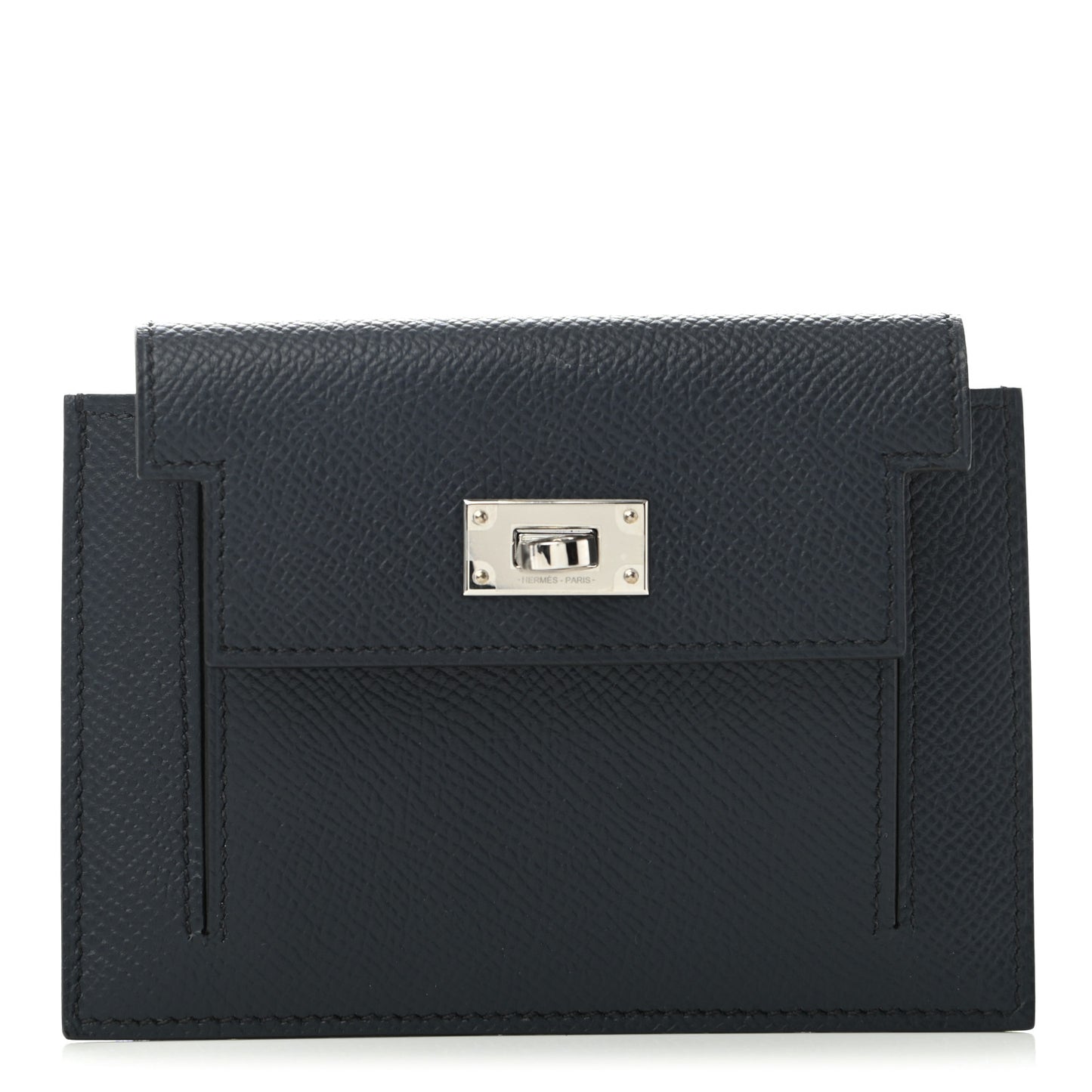 Epsom Kelly Pocket Compact Wallet Bleu Indigo
