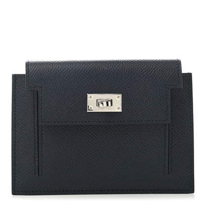 Hermes Epsom Kelly Pocket Compact Wallet Bleu Indigo 1 of 7