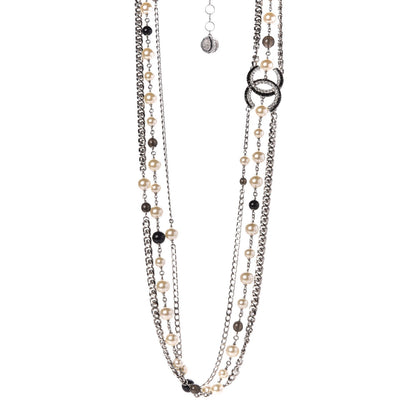 Chanel Pearl Crystal CC Double Strand Fancy Belt Pearly White 1 of 7