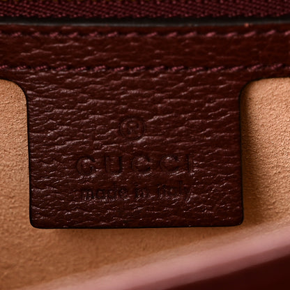 Gucci GG Supreme Monogram Textured Dollar Calfskin Web Small Ophidia Padlock Top Handle Bag Bordeaux 6 of 10